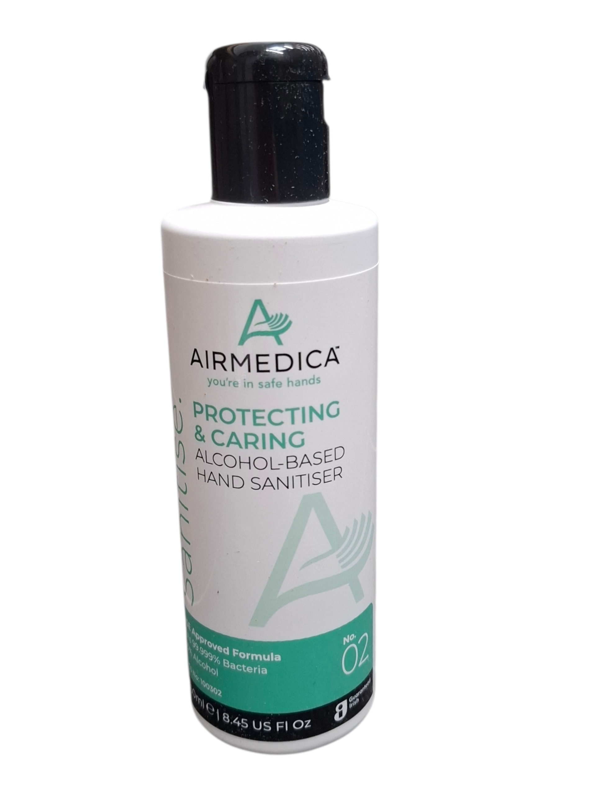 Airmedica alcohol-based hand sanitizer bottle on a white background