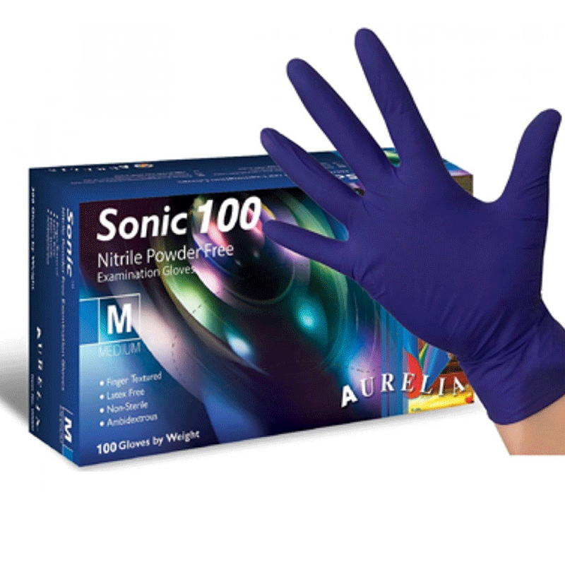 Aurelia Sonic Nitrile Cobalt Blue Gloves - 100Pk