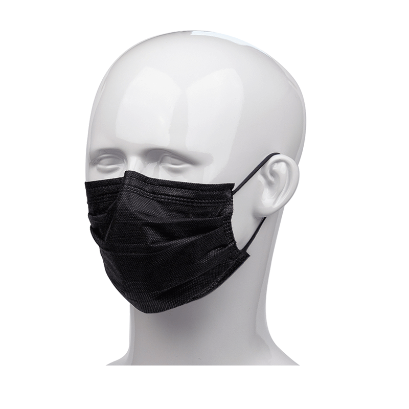 Black Ultra Sensitive Type IIR Ear Loop Face Masks (50)