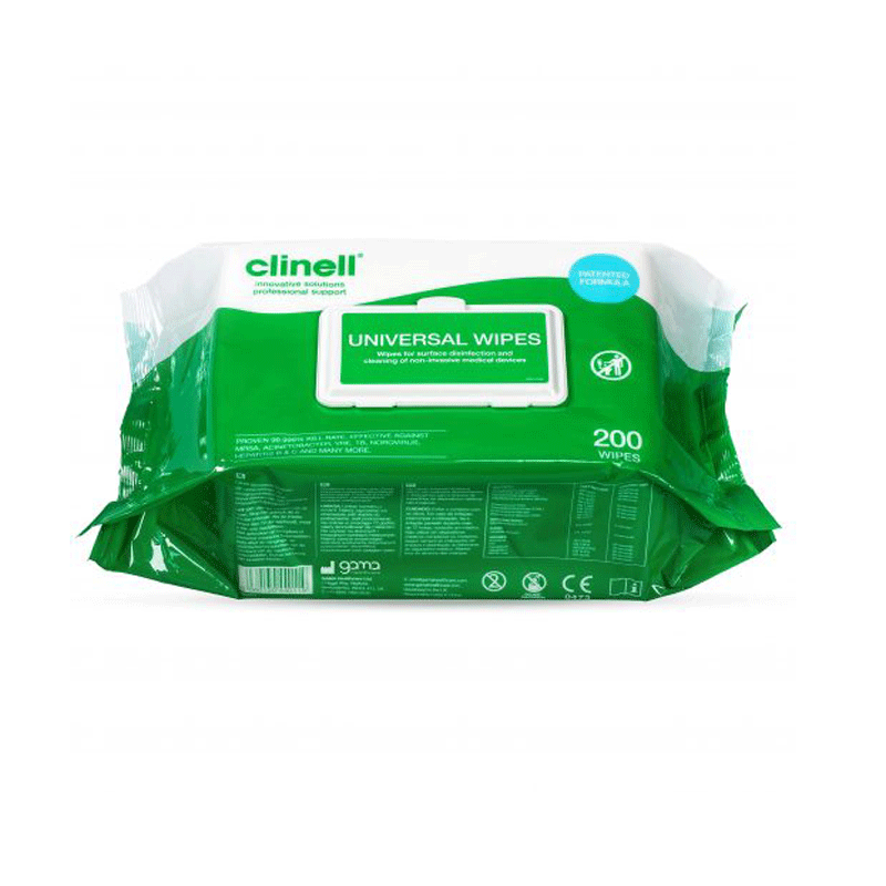 Clinell Hand & Surface Disinfection Wipes 200Pk
