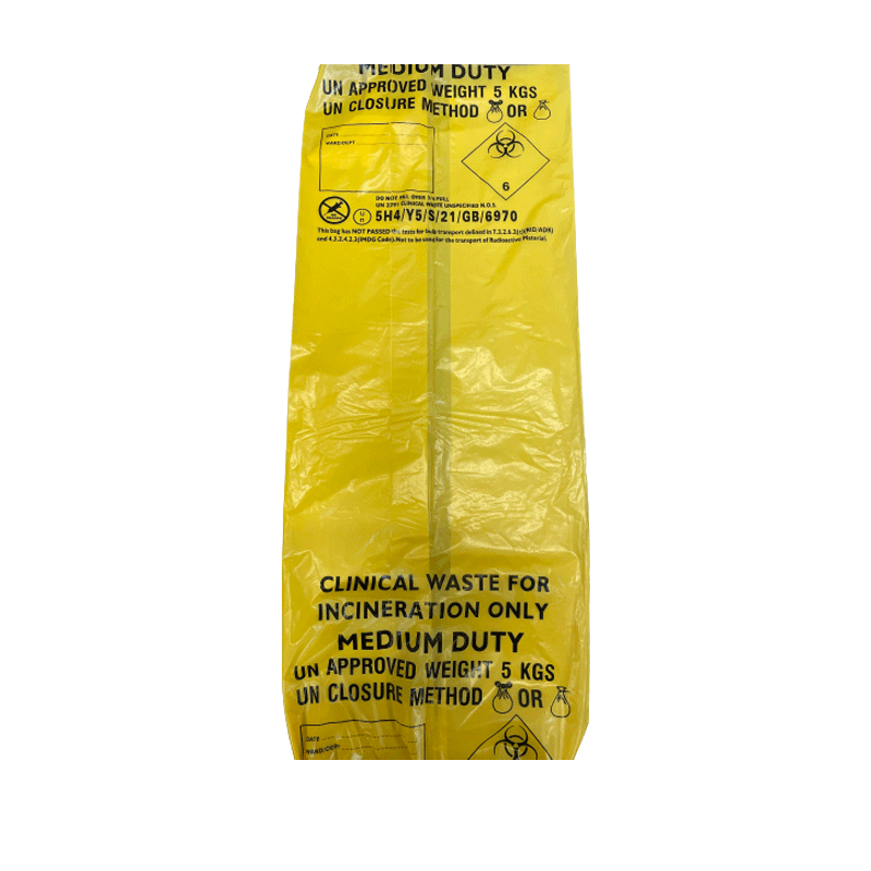 Yellow Clinical Waste Bags Medium 20L ( Roll of 50 )