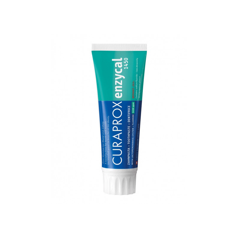 Tube of Curaprox enzycal toothpaste