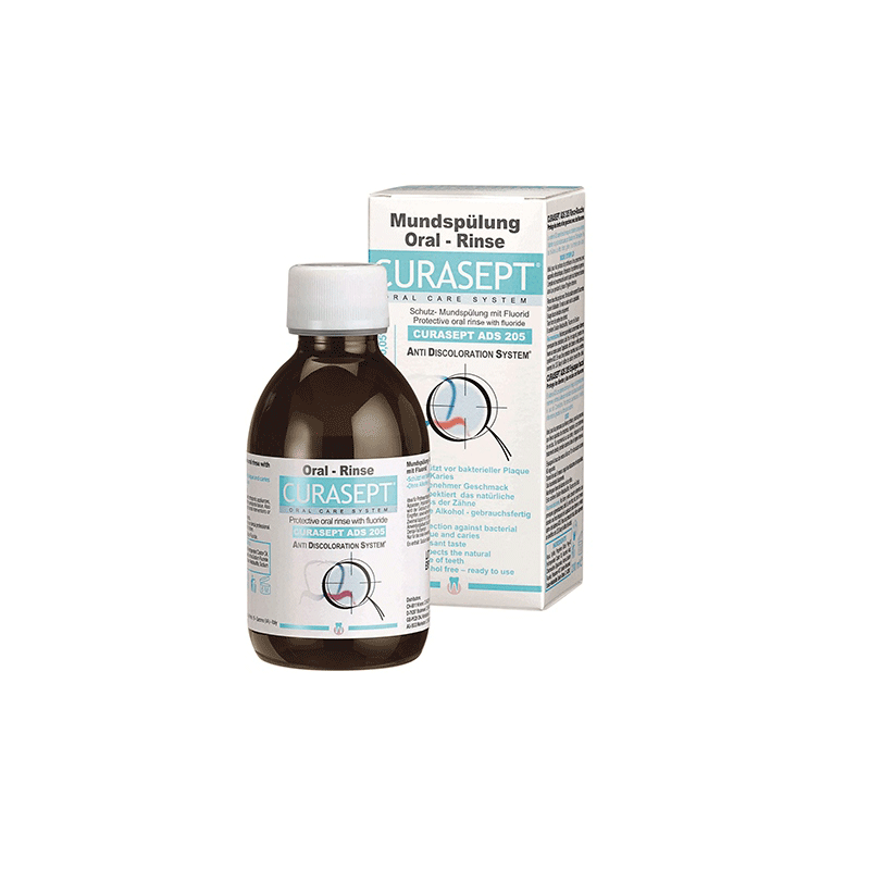 Bottle of Curasept ADS205 Mouthwash