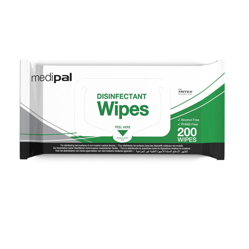 Pack of medipal alcohol free disinfectant wipes