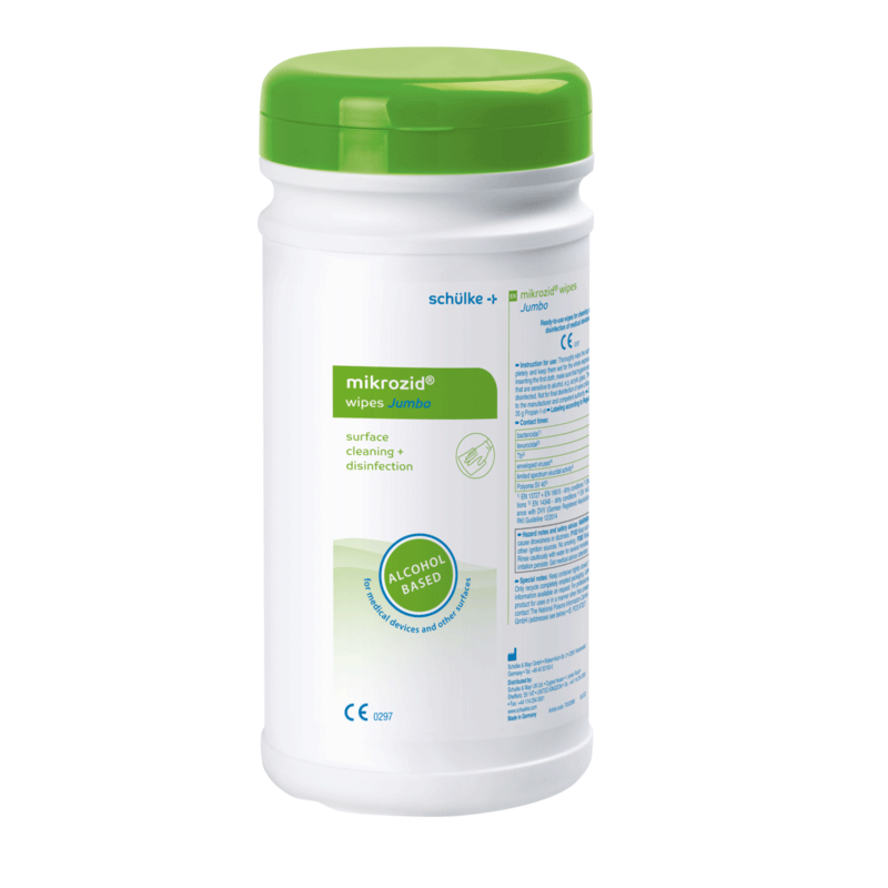 Tub of Mikrozid Jumbo Sanitization wipes