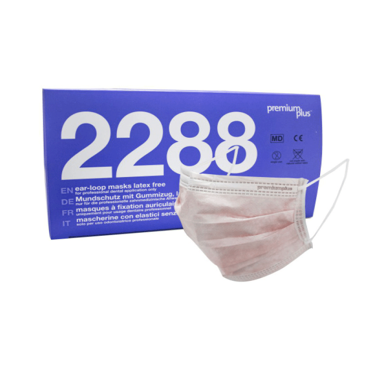 box of premium plus ultra sensitive pink face masks