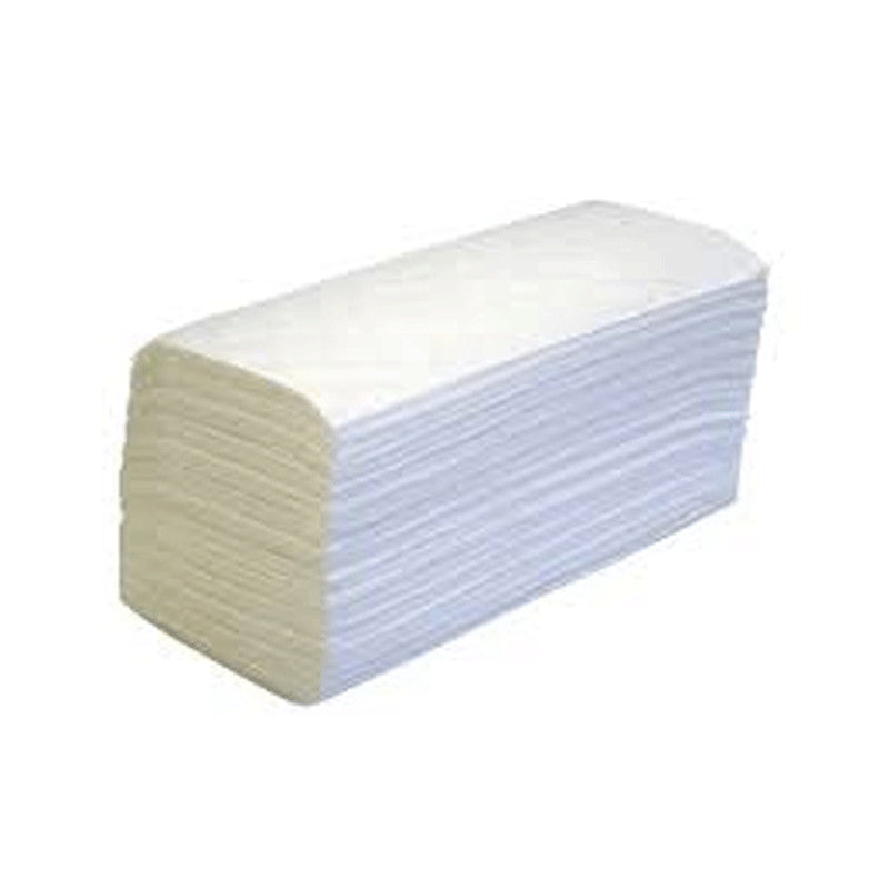 Stack of white paper hand towels 