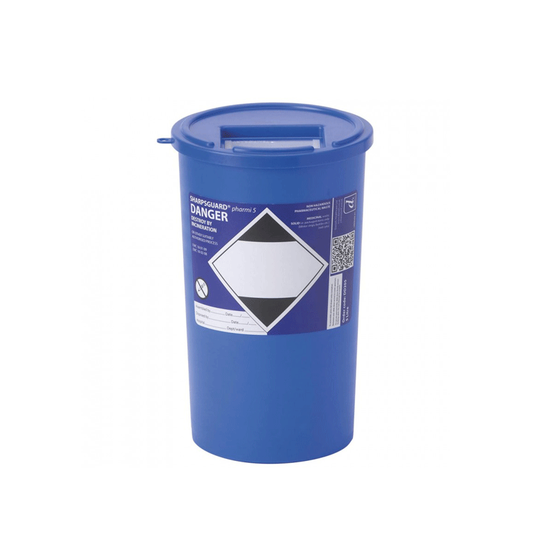 Sharps Bin - Sharpsguard Pharmi 5 5Lt Blue Lid