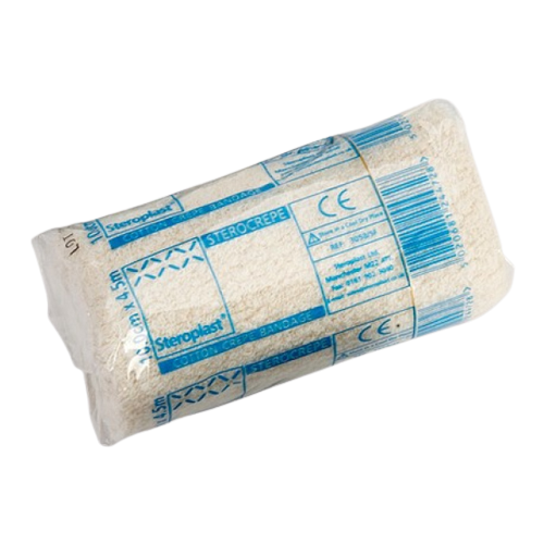 Roll of Steroplast crepe bandage on a white background