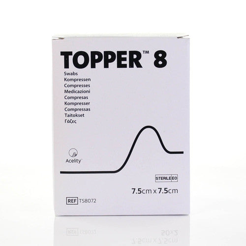 Sterile topper 8 packaging box on a white background