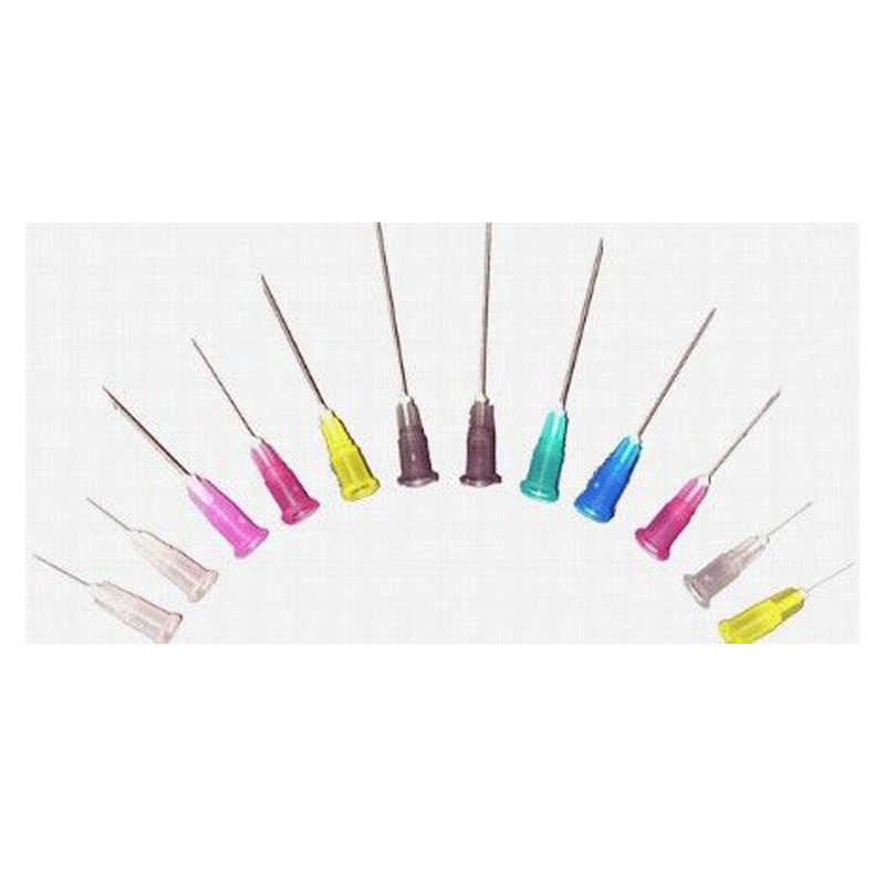 Set of colorful needle tips on a white background