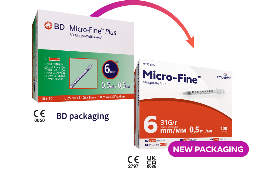 BD Micro Fine 1ml Insulin Syringe + Needle - 29g x 12.7mm
