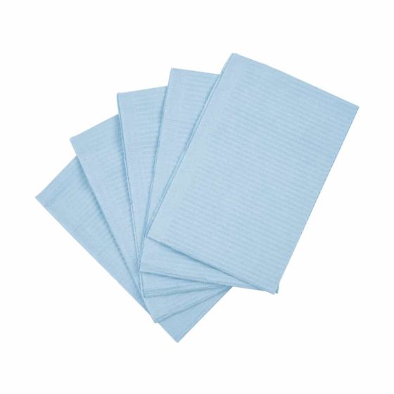 Light blue patient serviette bibs