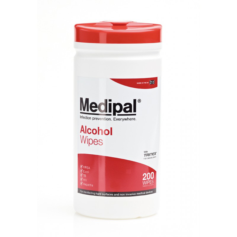 Tub of medipal alcohol surface wipes