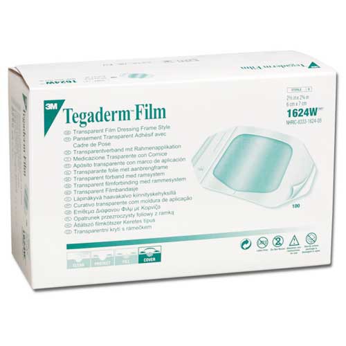 Box of Tegaderm Film medical product with 3M branding on a white background