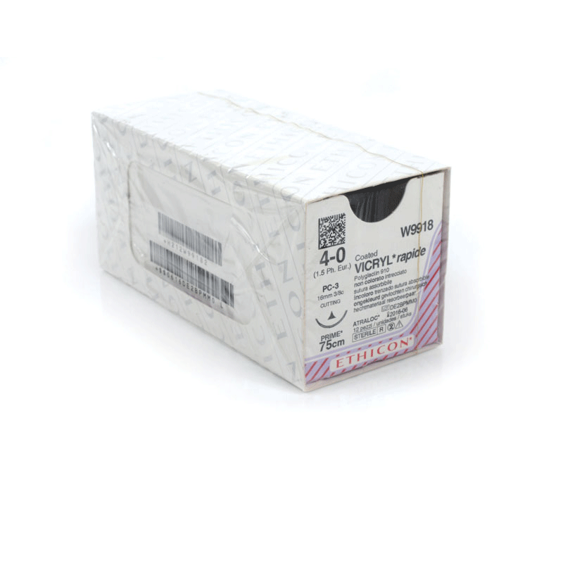 Box of coated vicryl rapide sutures size 4-0 75cm